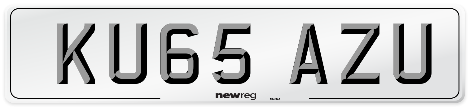 KU65 AZU Number Plate from New Reg